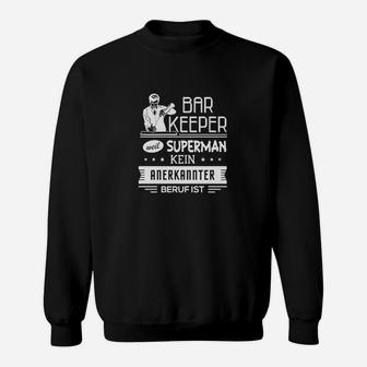 Barkeeper Superman Sweatshirt, Schwarzes Sweatshirt für Barpersonal - Seseable