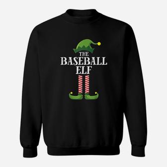 Baseball Elf Matching Family Group Christmas Party Sweat Shirt - Seseable