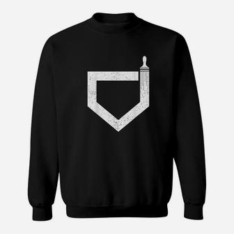 Baseball Inspired Home Plate Umpire Brush Sweatshirt - Seseable