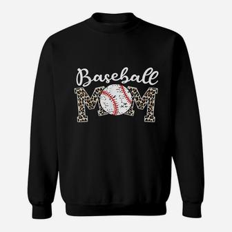 Baseball Mom Leopard Funny Softball Mom Mothers Day 2022 Sweat Shirt - Seseable