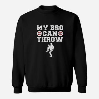 Baseball Pitcher Funny Sister Brother Sweat Shirt - Seseable