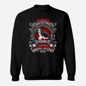 Basset Hound Glückspilz Sweatshirt, Schutzengel-Motiv für Hundeliebhaber - Seseable