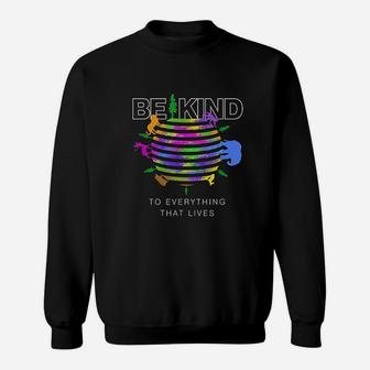 Be Kind To Everything That Lives World Watercolor Sweatshirt - Seseable