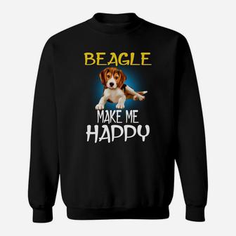 Beagle Hund Machen Mich Glücklich Sweatshirt - Seseable
