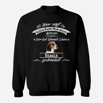 Beagle-Liebhaber Sweatshirt: Glück kann man küssen, Beagle streicheln - Seseable