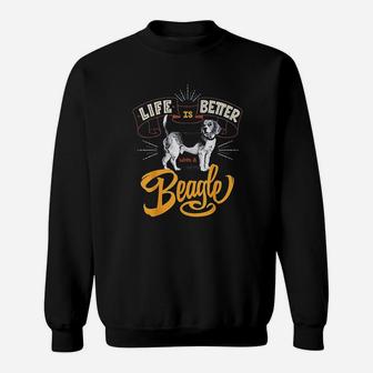 Beagle Life Is Better With A Beagle Cool Dog Sweat Shirt - Seseable
