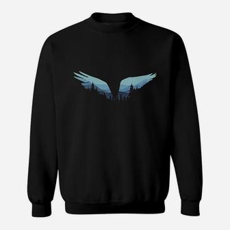 Beautiful Flying Eagle Night Sky Forest Bird Silhouette Sweat Shirt - Seseable
