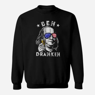 Ben Drankin Benjamin Franklin 4th Of July Patriotic Vintage American Usa Flag Sweat Shirt | Seseable CA