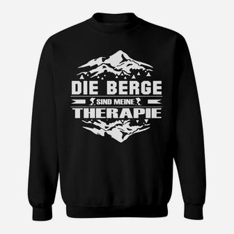 Bergliebhaber Sweatshirt Schwarz, 'Die Berge sind meine Therapie' Motiv - Seseable