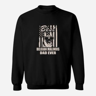 Best Belgian Malinois Dad Ever Vintage Retro Flag Dog Dad Sweat Shirt - Seseable