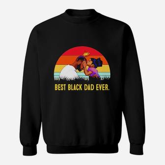 Best Black Dad Ever Sunset Vintage Sweat Shirt - Seseable