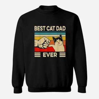 Best Cat Dad Ever Funny Cat Dad Father Vintage Gift Sweat Shirt - Seseable
