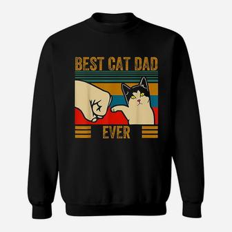 Best Cat Dad Ever Men Bump Fit Fathers Day Sweat Shirt - Seseable