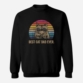 Best Cat Dad Ever Papa Birthday Sweatshirt - Seseable