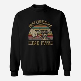 Best Chihuahua Dad Ever Retro Vintage Sunset Sweat Shirt - Seseable