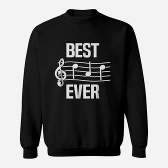 Best Dad Ever Music Notes Funny Fathers Day Gift Sweat Shirt - Seseable