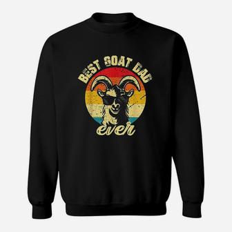 Best Goat Dad Ever Face Retro Vintage Sunset Sweat Shirt - Seseable