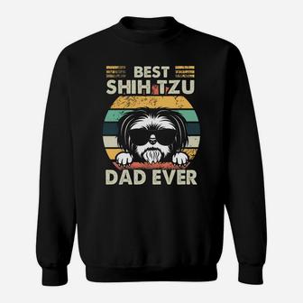 Best Shih Tzu Dad Ever Vintage Retro Sweat Shirt - Seseable