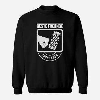 Beste Freunde fürs Leben Sweatshirt, Schwarzes Tee mit Fäusten Motiv - Seseable