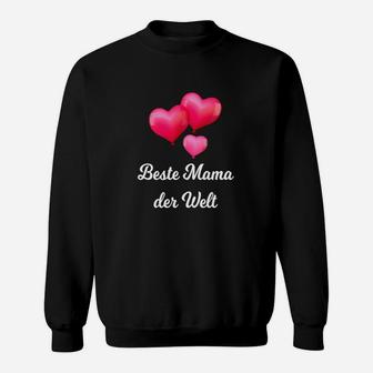 Beste Mama der Welt Schwarzes Sweatshirt mit Herzmotiv für Muttertag - Seseable