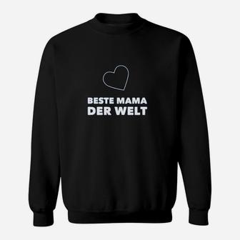 Beste Mama der Welt Schwarzes Sweatshirt, Muttertag Herz Design - Seseable