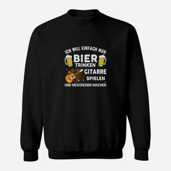 Bier Trinken Gitarre Spielen Sweatshirt - Seseable