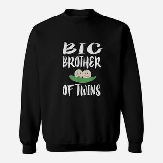 Big Brother Of Twins Older Brother Gift Announcement Sweat Shirt - Seseable