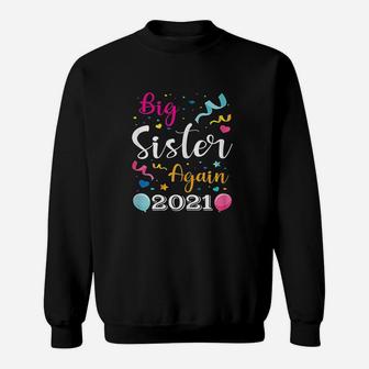 Big Sister Again 2021 Announcement Kids Siblings Sweat Shirt | Seseable UK