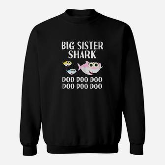 Big Sister Shark Doo Christmas Matching Family Girls Women Sweat Shirt - Seseable