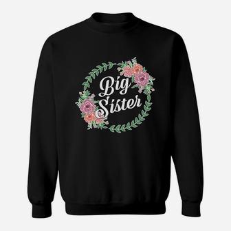 Big Sister With Flower Circle Youth Sweat Shirt - Seseable