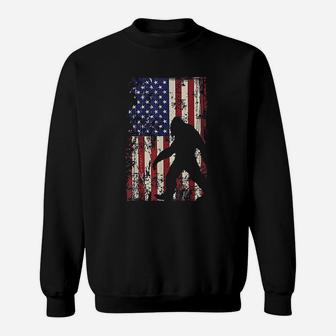 Bigfoot American Flag 4th Of July Patriotic Sweat Shirt | Seseable CA