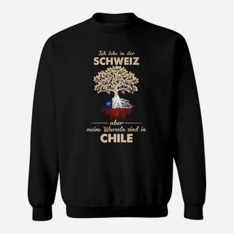 Bikulturelles Erbe Sweatshirt, Schweiz und Chile Wurzeln Design - Seseable