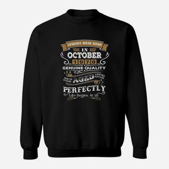 Birthday Gift For Vintage Legends Were Born In October 1970 Sweat Shirt - Seseable