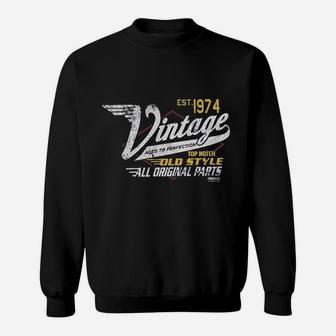 Birthday Gift Vintage 1974 Aged To Perfection Vintage Racing Sweat Shirt - Seseable