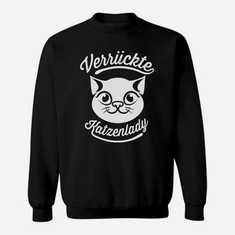 Bist Du Eine Verrückte Katzenlady Sweatshirt - Seseable