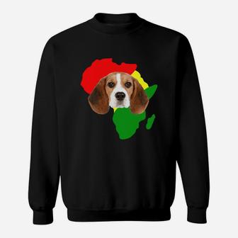Black History Month African Map Beagle Gift For Pet Lovers Proud Black Sweat Shirt - Seseable
