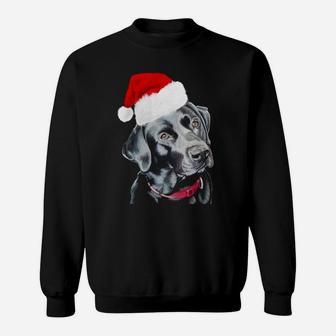 Black Labrador At Christmas Sweat Shirt - Seseable