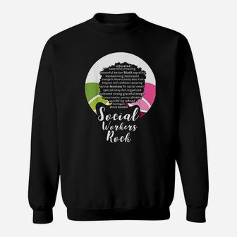 Black Queen Social Workers Rock Magic Diva Gift Design Sweatshirt - Seseable