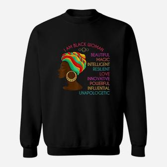 Black Woman African Roots Pride Gift Black History Month Sweatshirt - Seseable