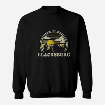 Blacksburg Virginia Vintage Hiking Mountains Sweat Shirt - Seseable