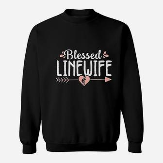Blessed Line Wife Cute Electrical Lineman Proud Gift Women Sweat Shirt - Seseable