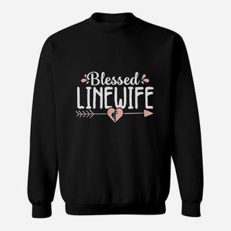 Blessed Line Wife Cute Electrical Lineman Proud Gift Women Sweat Shirt - Seseable
