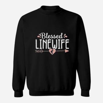 Blessed Line Wife Cute Electrical Lineman Proud Gift Women Sweatshirt - Seseable