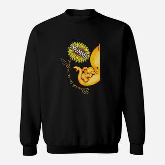 Blessed To Be Called Mommy Sunflower Elephant Sweat Shirt - Seseable