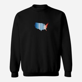 Blue Red Global Temperature Usa Climate Change Sweat Shirt - Seseable