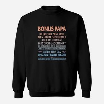 Bonus Papa Sweatshirt, Bedrucktes Oberteil für Stiefväter mit Herz - Seseable