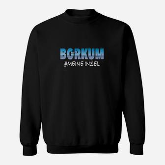 Borkum #MeineInsel Schriftzug Sweatshirt, Souvenir Schwarz Tee - Seseable