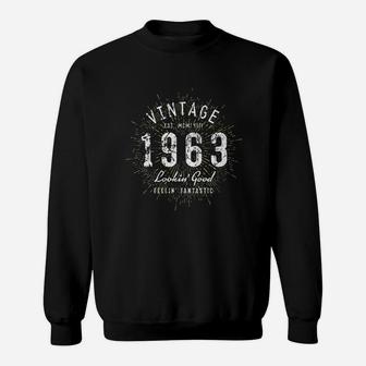 Born In 1963 Vintage 58th Birthday Sweat Shirt - Seseable