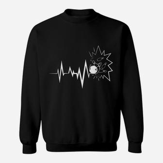 Bowling Heartbeat For Bowling Lovers And Players Sweat Shirt - Seseable