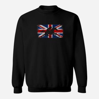 British Flag Horse Race Vintage Union Jack Gift Sweat Shirt - Seseable